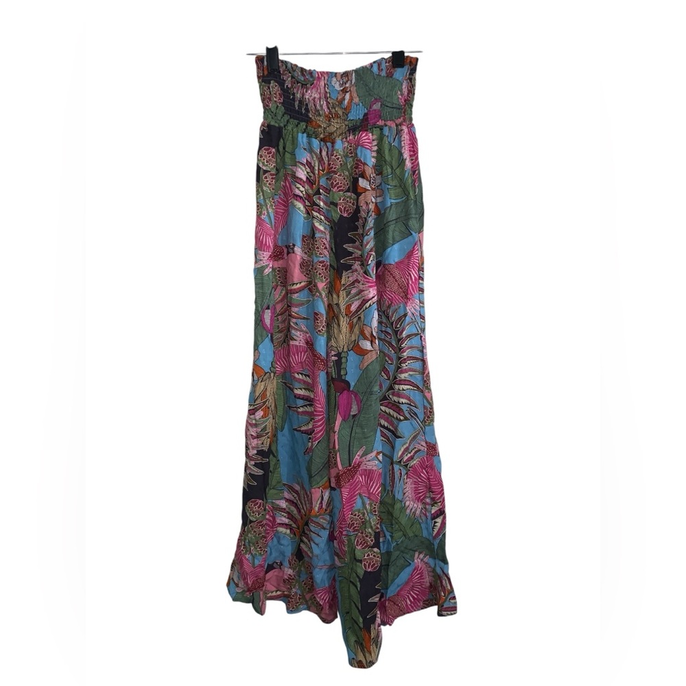 NWT Rachel Roy Multicolored Bird‎ Floral Wide Leg Cropped Pants Size XS